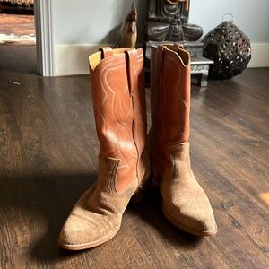 Dexter Men’s Suede/Leather Tan Cowboy Boots Size 9.5